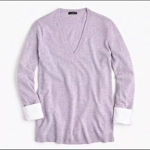 NWT J. Crew V Neck Sweater w/ Cuffs